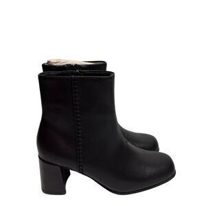 CLARKS KEIRSTA FAYE BLACK LEATHER WOMEN HEEL BOOTS SIZE 8.5 BRAND NEW WITH TAGS